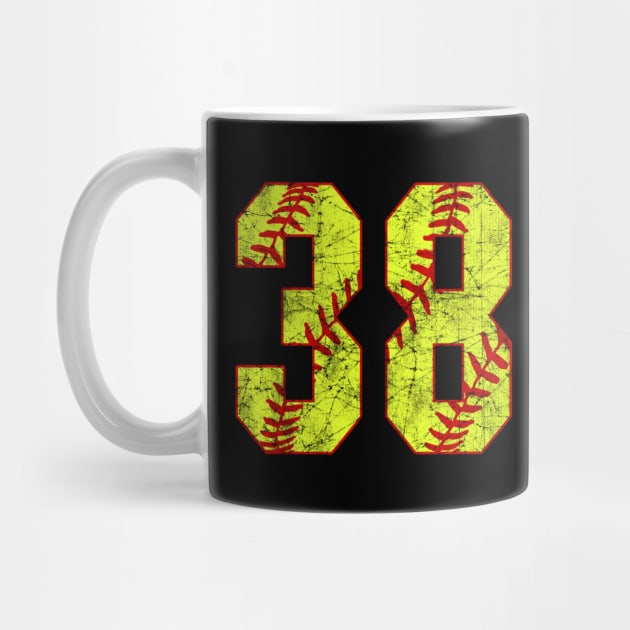 Fastpitch Softball Number 38 #38 Softball Shirt Jersey Uniform Favorite Player Biggest Fan by TeeCreations